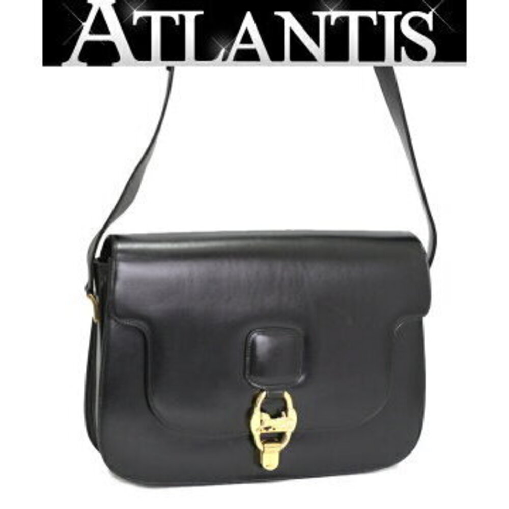 Celine Carriage Shoulder Bag Leather Black